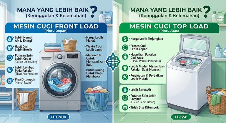Mesin Cuci Front Load vs Top Load, Mana yang Lebih Baik?