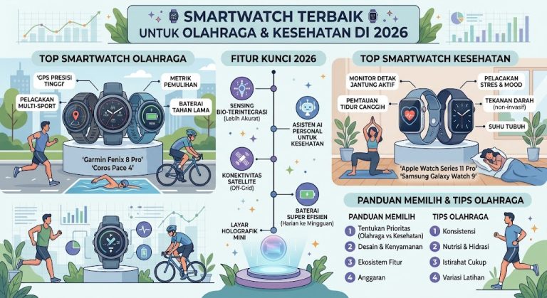 Smartwatch Terbaik untuk Olahraga dan Kesehatan di 2026